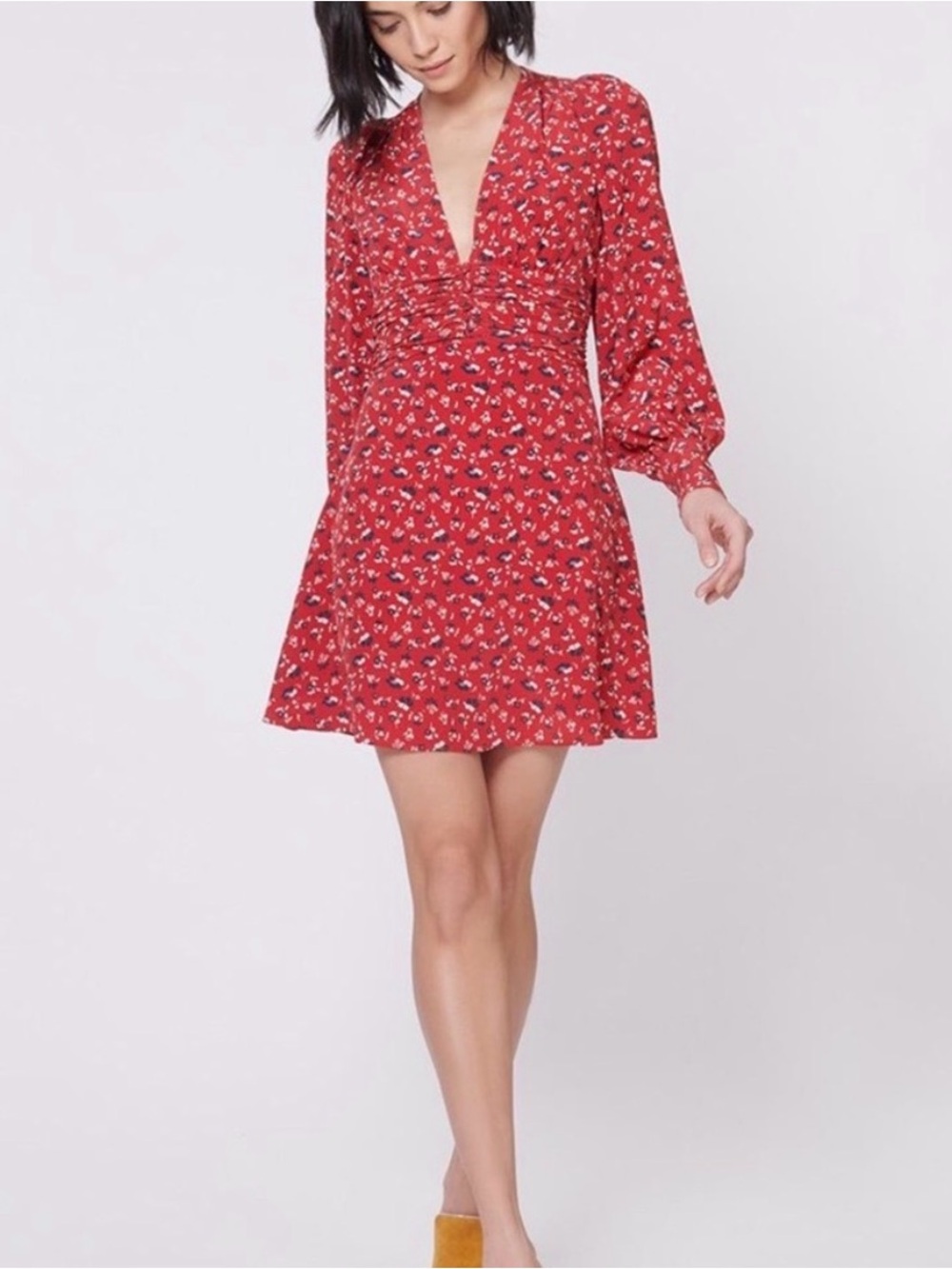 NWT Veronica Beard Marion 100% Silk Mini Dress in Red Combo